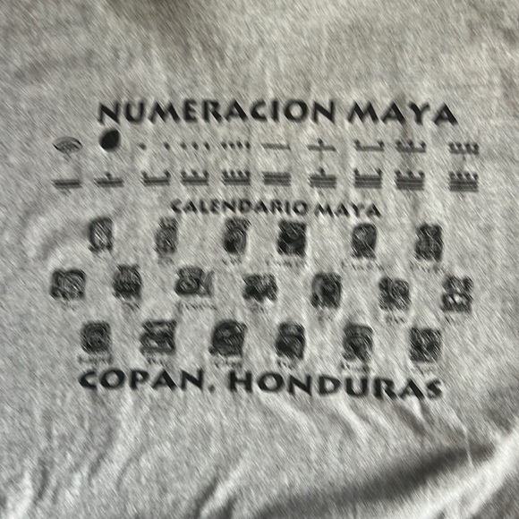 Mayan Calendar & Numbers Numeracion Maya Copan Honduras Gray T-Shirt Size XL - Picture 4 of 7